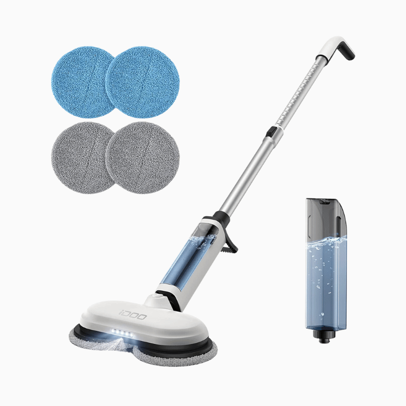 Cordless Electric Mop, Electric Spin Mop with LED Headlight and Water  Spray, Up to 60 mins Powerful Floor Cleaner with 300ml Water Tank, Polisher  for Hardwood, Tile Floors, Quiet Cleaning & Waxing 