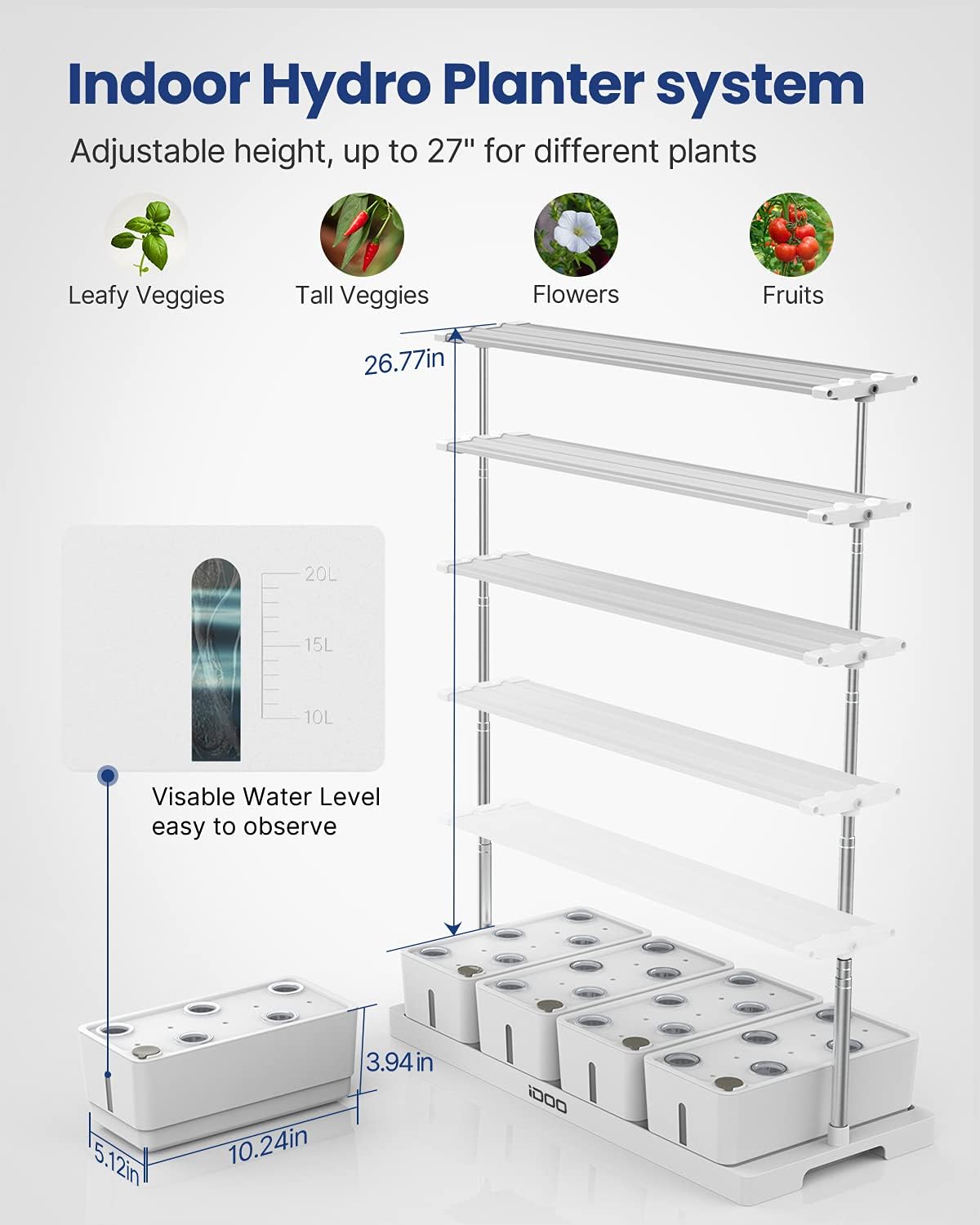 iDOO 20 Pods Indoor Herb Garden Kit - Hydroponic Growing System Hydroponic Growing Systems new by idoo