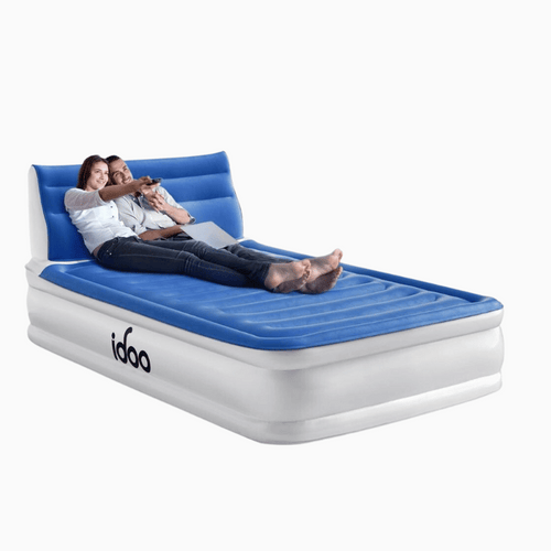 Full Size 15" Air Mattress with Headboard US - Air Bed new by iDOO