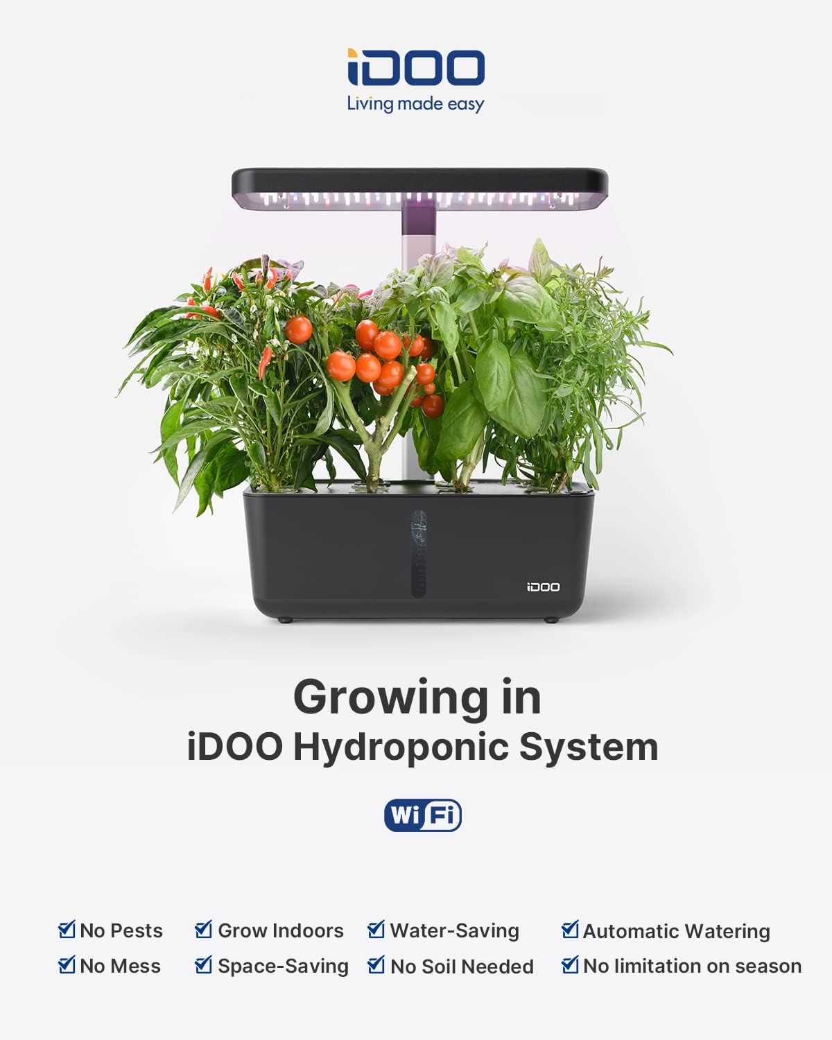 iDOO GrowSmart with seed bundle - 8 Pods BFDpick bundle Hydroponic Growing System Hydroponic Growing Systems Wifi by idoo