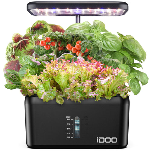 8 Pods Hydroponic Growing System, Indoor Herb Garden Kit with Automatic Timer LED Grow Light - by iDOO