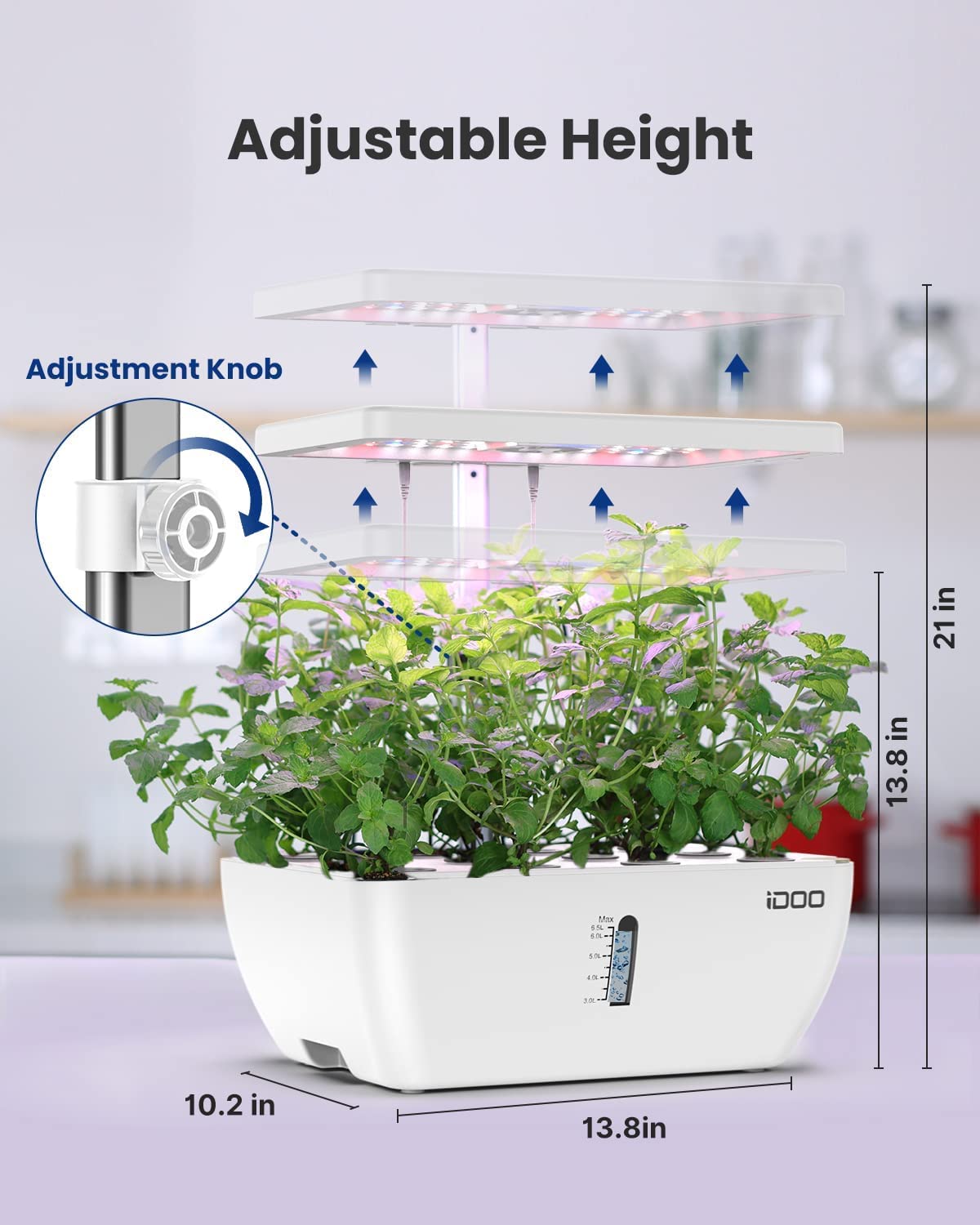 WiFi 12 Pods Indoor Garden with 6.5L Water Tank - 12 Pods _wf_cus Hydroponic Growing System Wifi by idoo