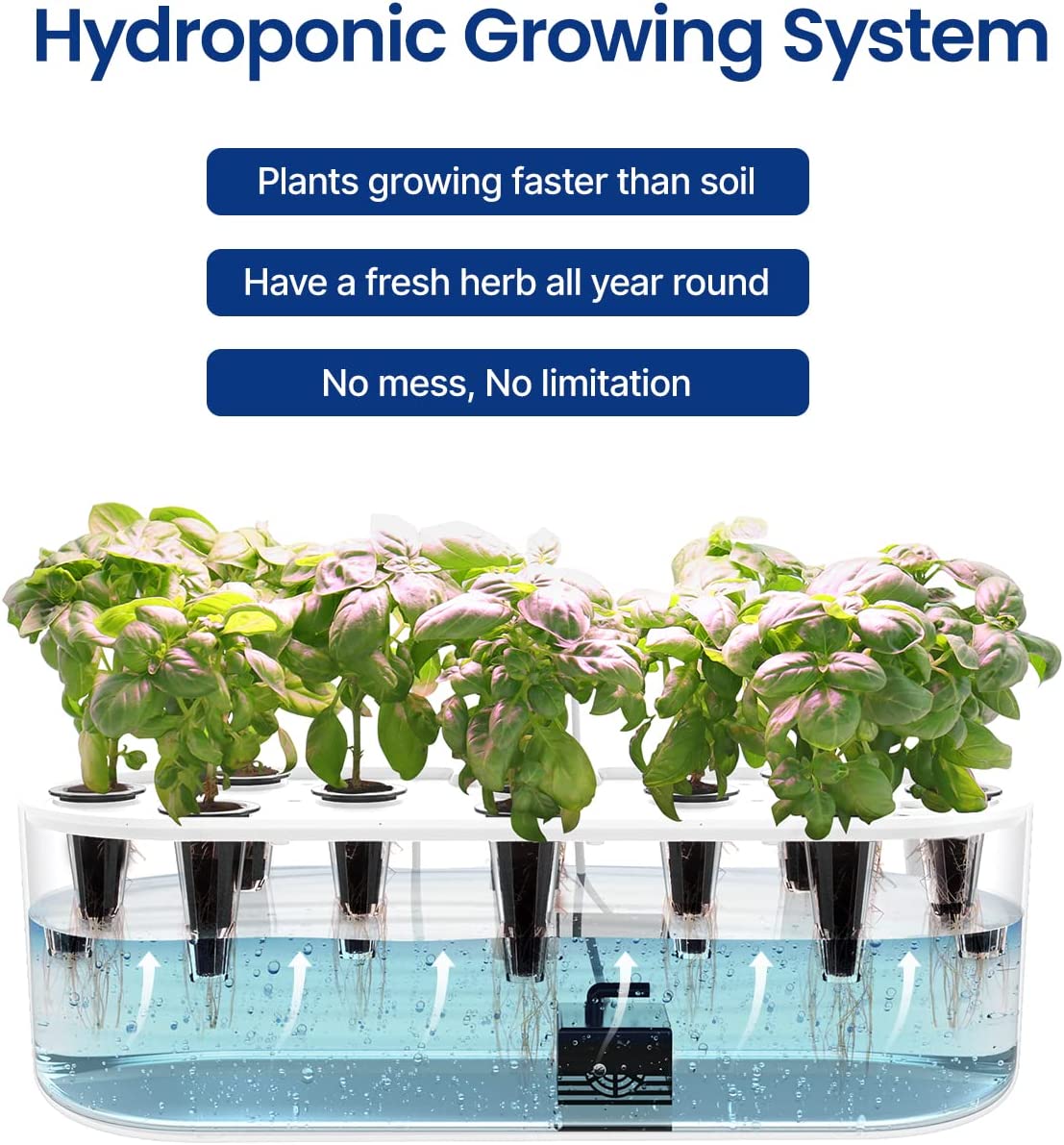 iDOO 10 Pods Indoor Herb Garden - 10 Pods _wf_cus Hydroponic Growing System by idoo