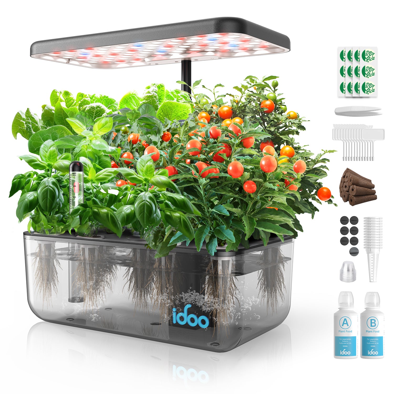 iDOO Hydroponics Growing System Kit, Fathers Gifts Day, 12Pods Herb Garden with LED Grow Light, Indoor Plants Garden Tool for Home Kitchen School, Healthy Food for Vegan, Kids, Good for Mental Health