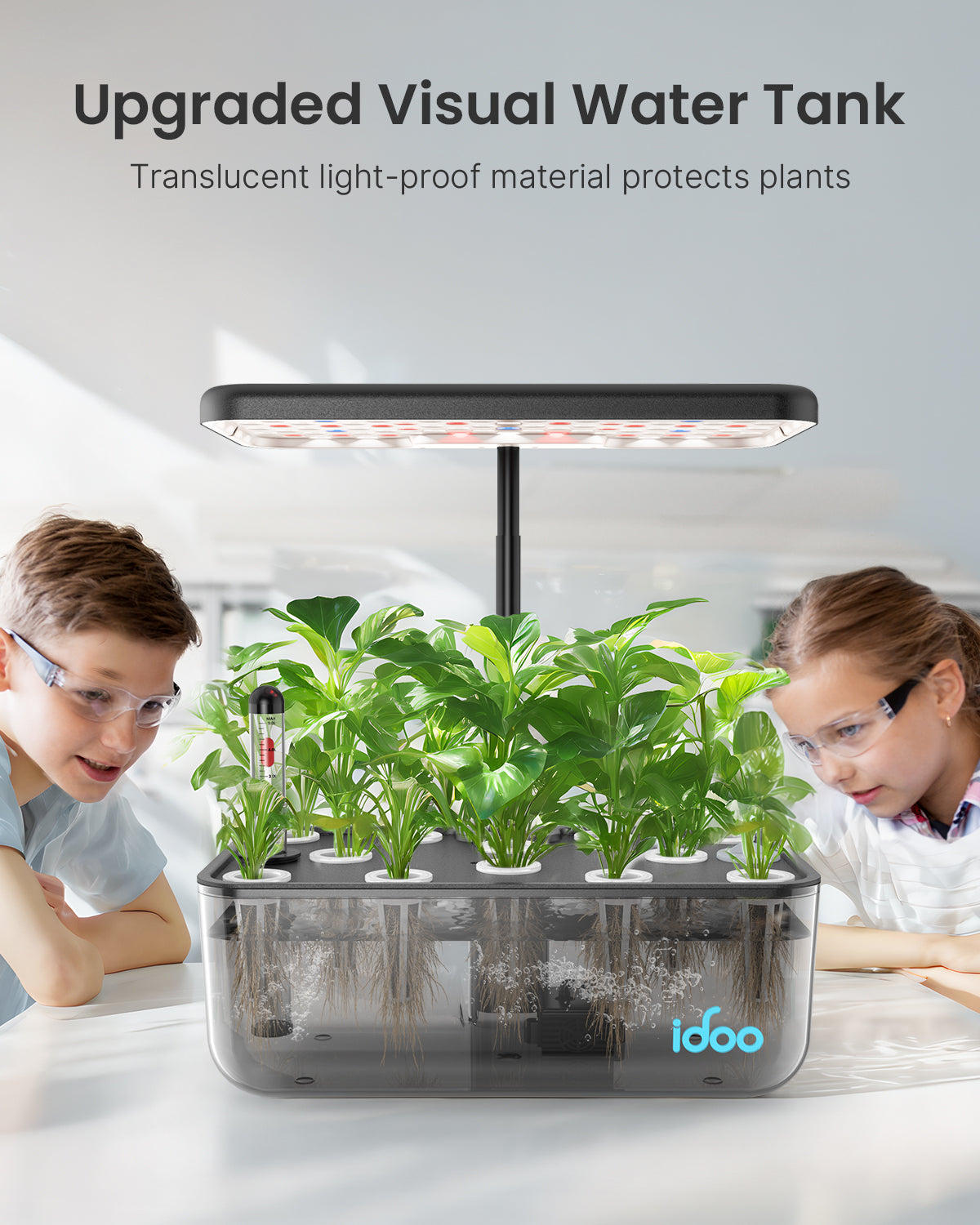 iDOO Hydroponics Growing System Kit, Fathers Gifts Day, 12Pods Herb Garden with LED Grow Light, Indoor Plants Garden Tool for Home Kitchen School, Healthy Food for Vegan, Kids, Good for Mental Health
