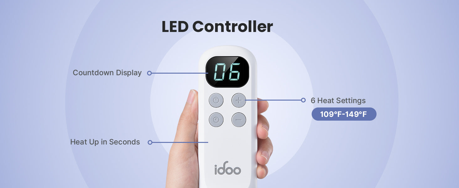 iDOO Premium XXL Heating Pad for Back Pain Relief - _wf_cus heating pad by idoo