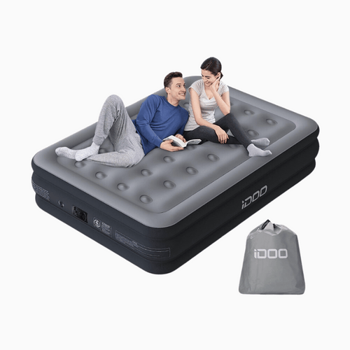 Queen 19" Inflatable Airbed with Built-in Pump CA - _wf_cus Air Bed BFD CA queen by idoo