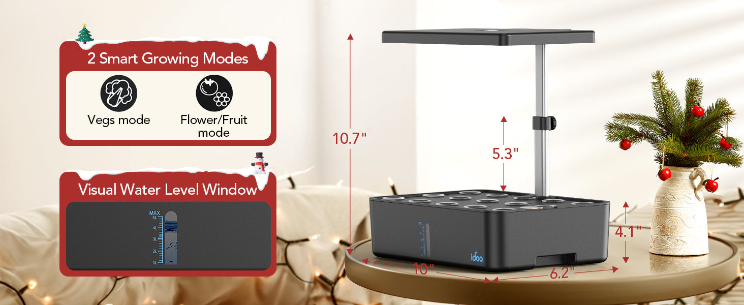 iDOO 15 Pods Indoor Herb Garden Kit - 15 Pods Hydroponic Growing System Hydroponic Growing Systems by iDOO