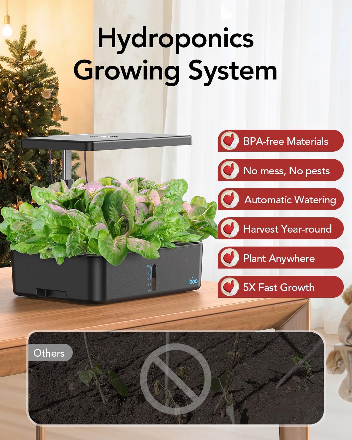 iDOO 15 Pods Indoor Herb Garden Kit - 15 Pods Hydroponic Growing System Hydroponic Growing Systems by iDOO