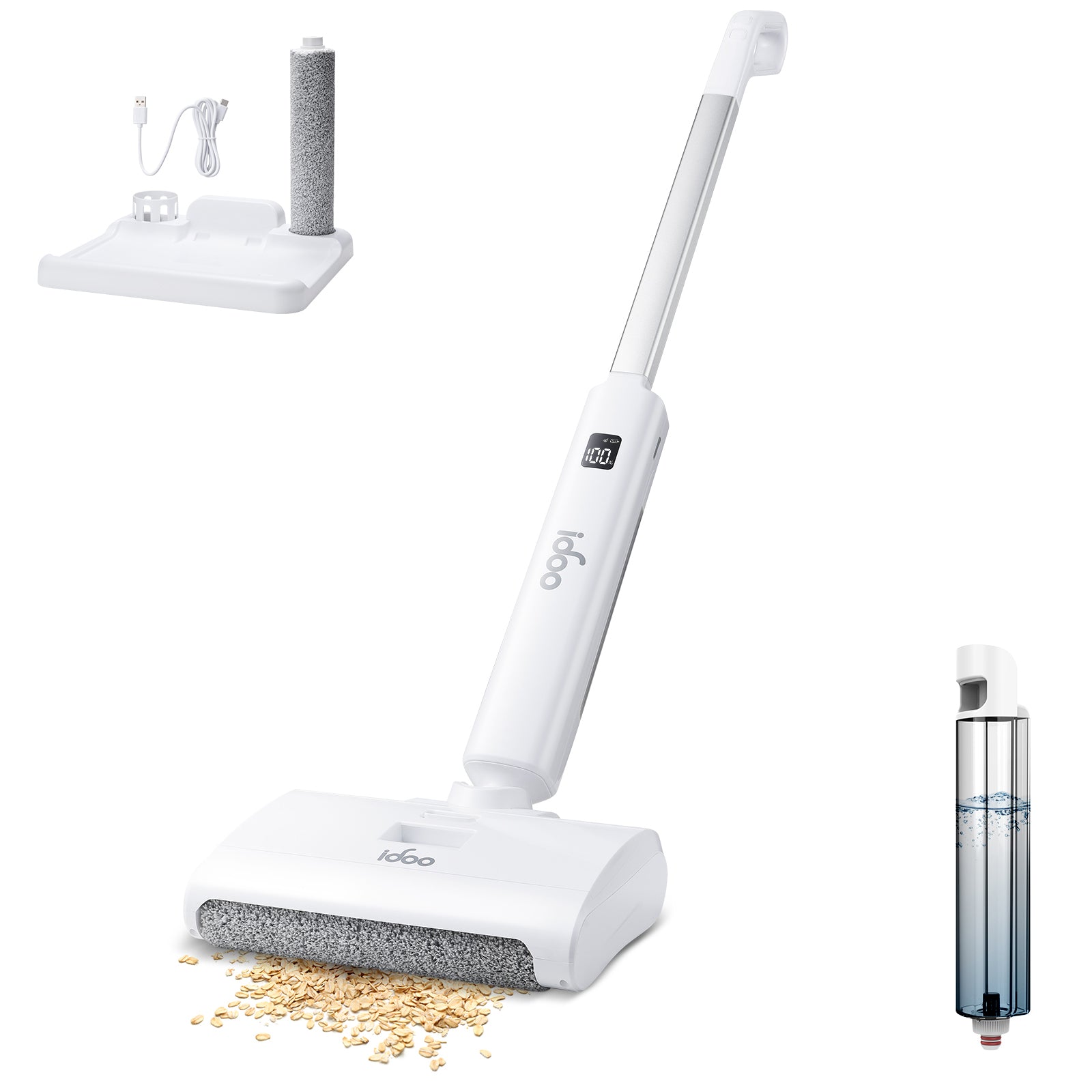 iDOO Electric Mop, Upgraded Wet Dry Cleaner