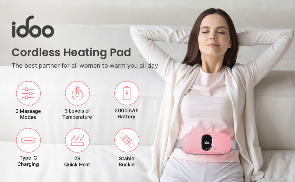 iDOO Portable Heating Pads for Cramps (Purple) - BFD AU cramps_AU cramps_CA heating pad by idoo