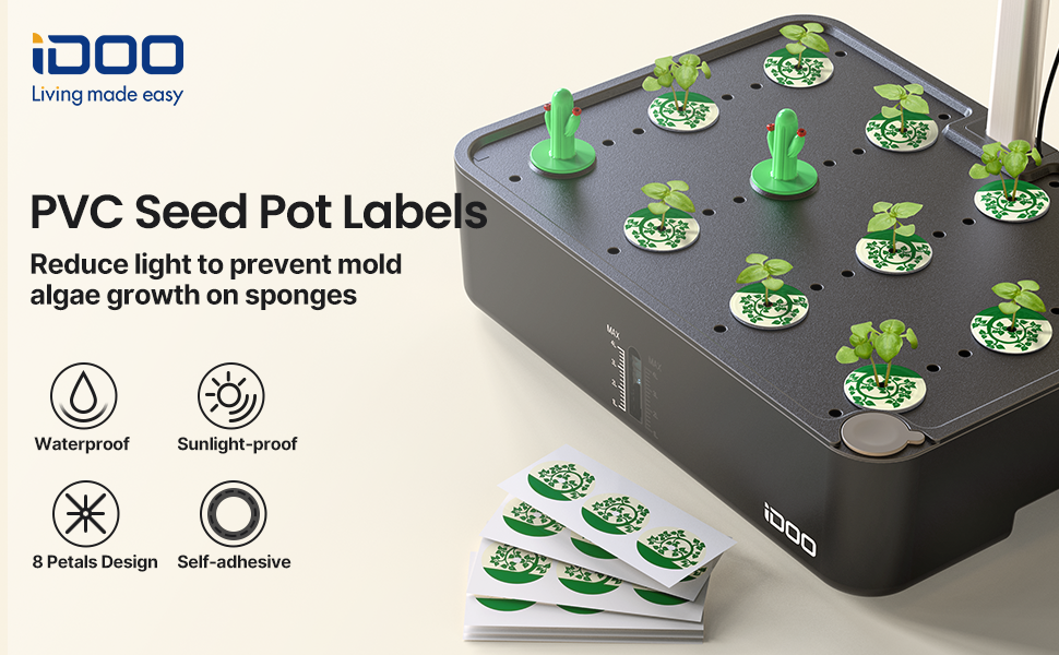 iDOO 102Pcs Seed Pot Labels Sticker - Replacement by idoo