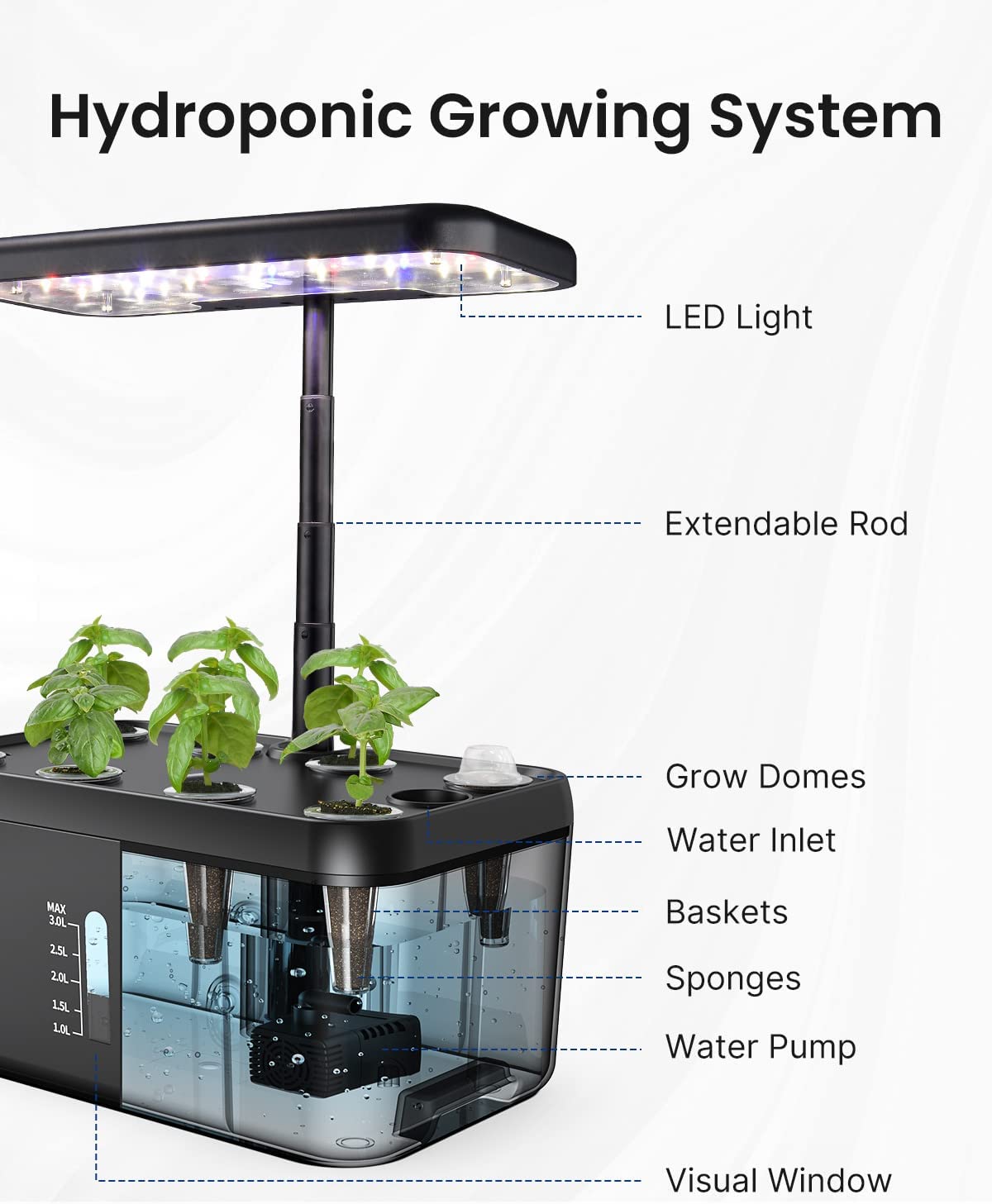 iDOO 8 Pods Indoor Garden - 8 Pods _wf_cus Hydroponic Growing System by idoo