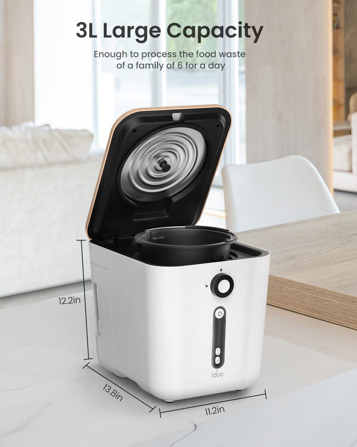 3L Kitchen Counter Top Smart Machine Food Waste Composter Kitchen