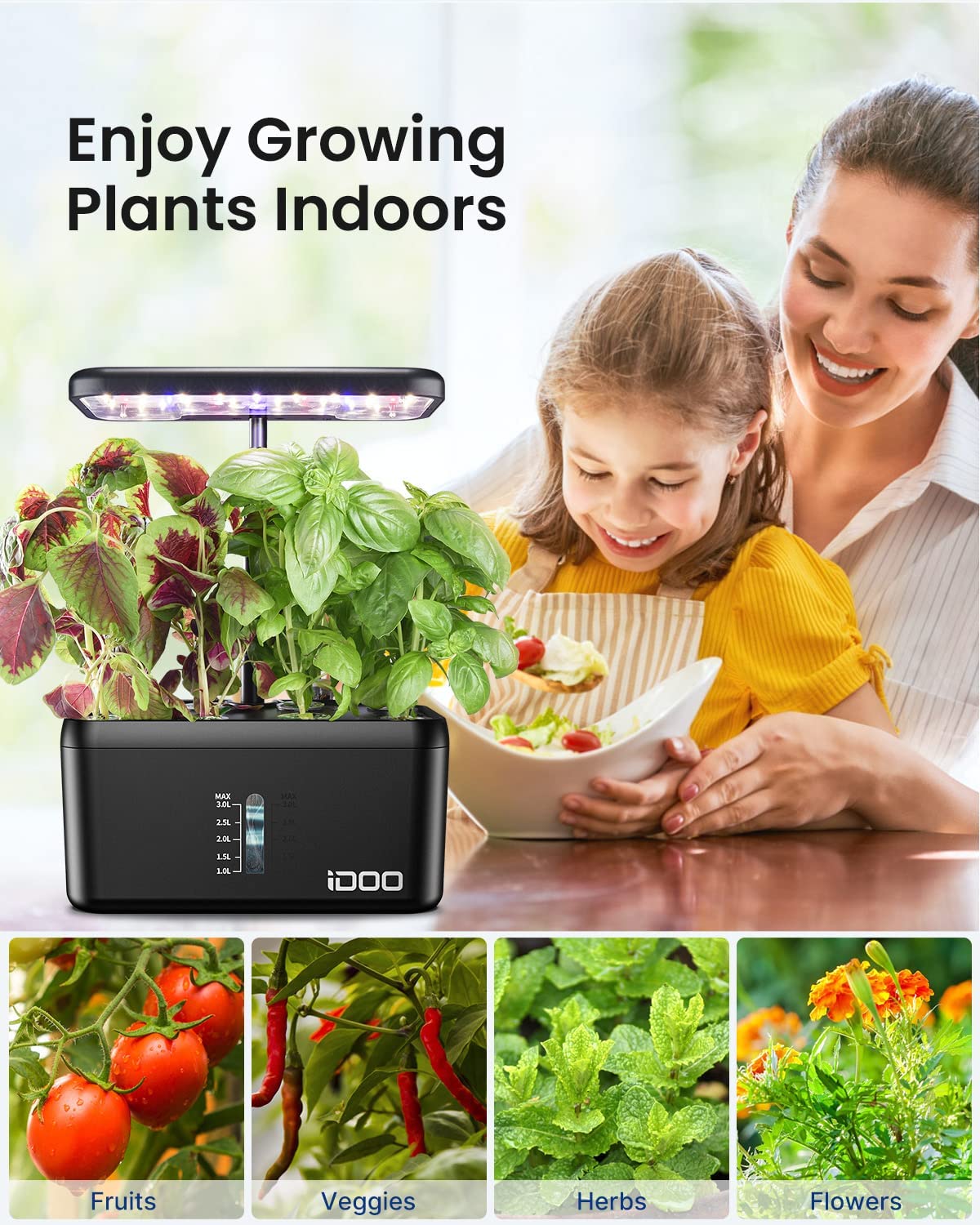 iDOO 8 Pods Indoor Garden - 8 Pods _wf_cus Hydroponic Growing System by idoo