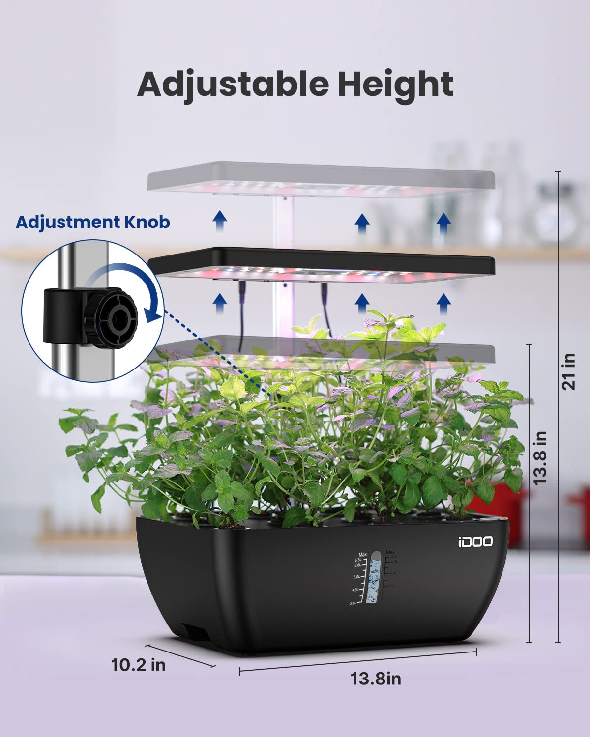 iDOO 12 Pods Indoor Garden with 6.5L Water Tank - 12 Pods _wf_cus Hydroponic Growing System primeday by idoo