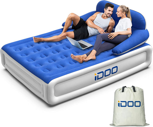 iDOO Air Mattress with Headboard, Queen Size Airbed with Built-in Pump - _wf_cus Air Bed by idoo