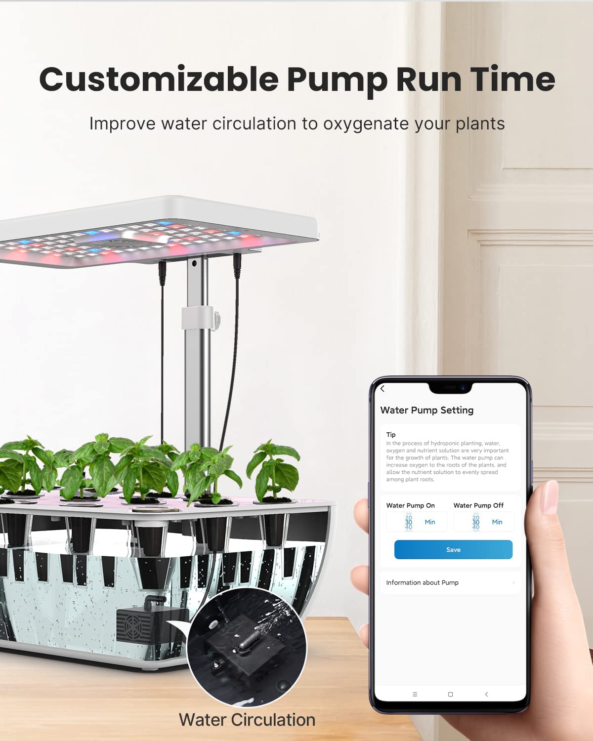 WiFi 12 Pods Indoor Garden with 6.5L Water Tank - 12 Pods _wf_cus Best Seller Hydroponic Growing System sale Wifi by idoo