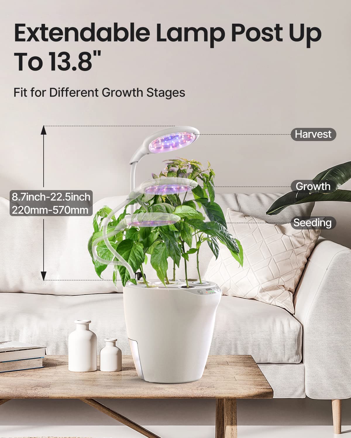 iDOO 2 in 1, 6 Pods Hydro Indoor Herb Garden with LED Grow Lights - 6 Pods _wf_cus Hydroponic Growing System by iDOO