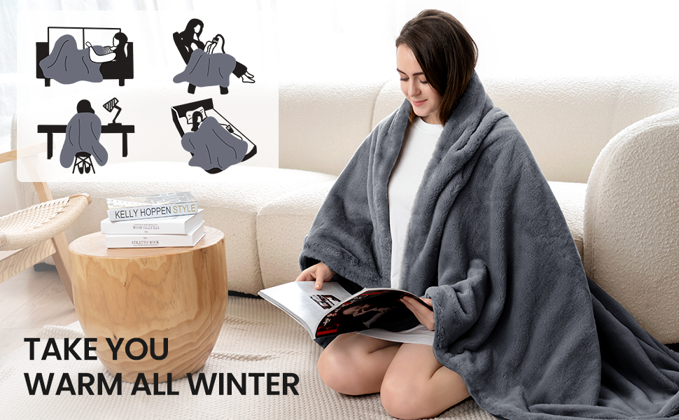 iDOO Heated Blanket Throw - _wf_cus Blanket by idoo