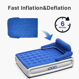 iDOO Air Mattress with Headboard, Queen Size Airbed with Built-in Pump - _wf_cus Air Bed by idoo