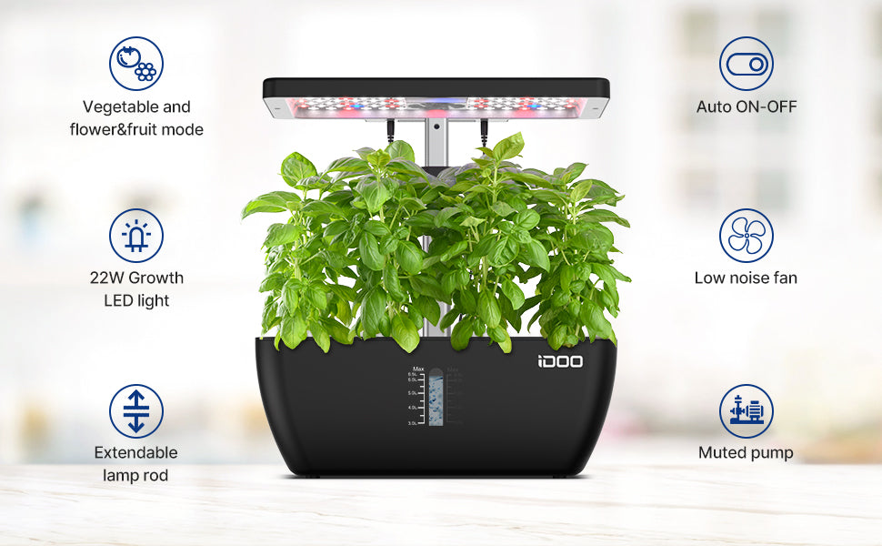 iDOO 12 Pods Indoor Garden with 6.5L Water Tank - 12 Pods _wf_cus Best Seller Hydroponic Growing System by idoo