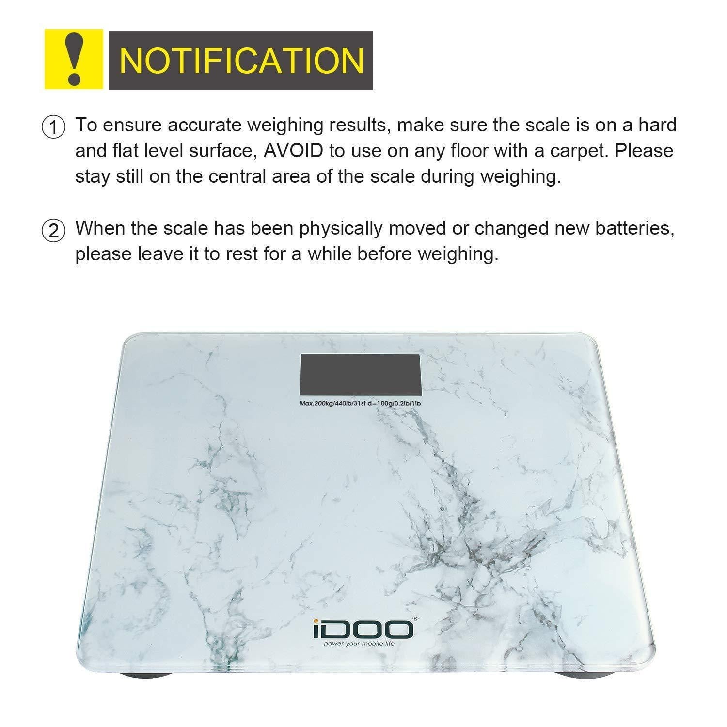 iDOO BG540 Digital Body Weight Bathroom Scale - _wf_cus Body Weight Scales Health Monitors Scale by iDOO